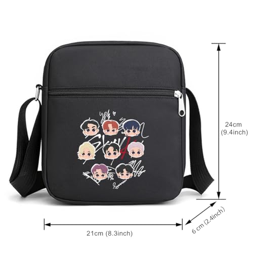 K-pop Merch Stray Kids Merch Crossbody Bags for Women Men Crossbody Purse with Zipped Pockets Handbag Shoulder Bag3