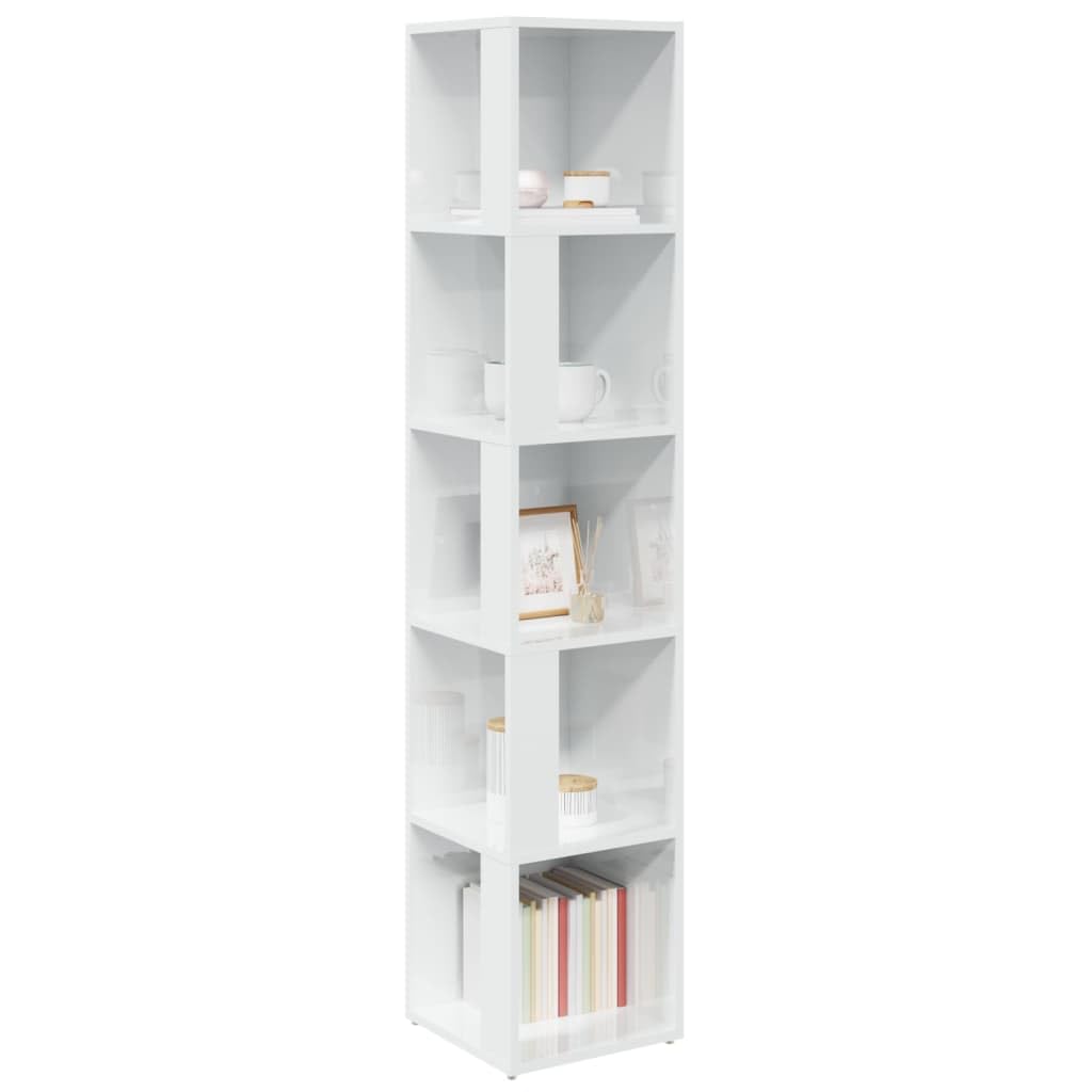 Home & Garden - Armario esquinero de color blanco brillante, 33 x 33 x 164,5 cm, elección de muebles de madera
