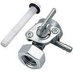 Product Information: The fuel tank valve is made of metal aluminum structure, which has excellent corrosion resistance and wear resistance. Nut thread is 16mm x 1.5mm, 22mm hex nut,on / off 90 degree. Please check whether the product size can be inst...