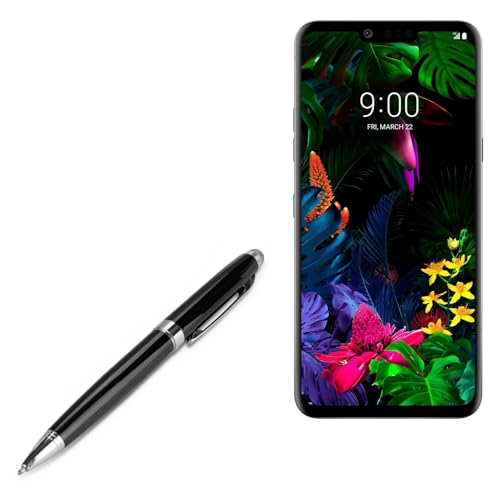 BoxWave �X�^�C���X�y�� LG G8 ThinQ�Ή� - EverTouch Meritus �Ód�e�ʎ��X�^�C�� ���[���[�{�[���y���t���Ód�e�ʎ��X�^�C���X - �W�F�b�g�u���b�N