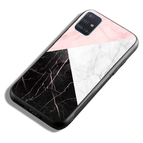 Image of COLORflow Back Cover Compatible with Samsung A71 | Beautiful Marble Black White Pink | Shockproof TPU Bumper Cover with Camera Protection Back Cover Compatible with Samsung Galaxy A71