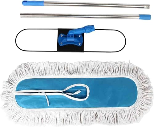 Image of 24 inch Commercial Dust Mop, MEIBEI Dust Floor Mop with Cotton mop Head, Dust Mop for Hardwood Floors with Long Handle, Industrial Dust Mop for Factory, Shopping Mall, Garage, Company, Hotel (24*5 inch)