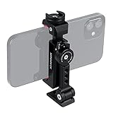 Metal Phone Tripod Mount Rotatable Cold Shoe, 360 Rotation & Tilt Angles,Compatible with iPhone Samsung Smartphone Holder, Tripod Adapter for Cell Phone,Video Live Streaming Vlogging Rig