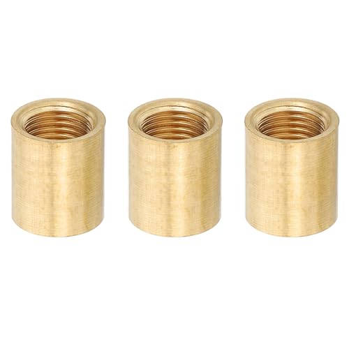 Image of PATIKIL Lamp Pipe Brass Coupling Nut, 3 Pcs 15mm Long M10 Fine Round Thread Sleeve Lamp Pipe Adaptor Rod Connector Hardware for Light Fixture Assembly or Repair, 13mm OD.