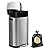 KdbK 13 Gallon Trash Can with Lid, 50L Fingerprint Proof Stainless Steel Kitchen Trash Can with Removable Inner Bucket and Lid Soft Close, Pedal Rubbish Bin for Home Office