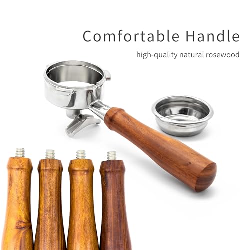 Image of NEOUZA 58mm Three Ears Portafilter for Espresso Coffee Machine Compatible with SMEG EGF03 Breville Sage Barista Max,Double Spouts,Non-pressurized Basket,Basket Removal Tool