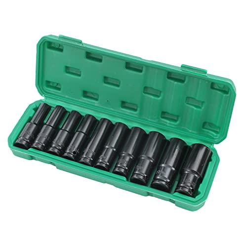 KATSU Deep Impact Socket Set 1/2 Inch Drive 10PCs, 10mm-24mm Mertic Automotive Trucks Tractors Engines Repairing DIY Mechanic Tool (Budget) 420444 2 KATSU Deep Impact Socket Set 1/2 Inch Drive 10PCs, 10mm-24mm Mertic Automotive Trucks Tractors Engines Repairing DIY Mechanic Tool (Budget) 420444 - Image 2