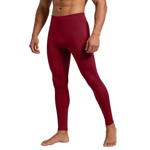 Bauzuoyo Pantalones de compresión largos para hombre, de secado rápido, elásticos, con bolsillos, cintura alta, pantalones de chándal para fútbol, baloncesto, entrenamiento, yoga, fitness, pantalones
