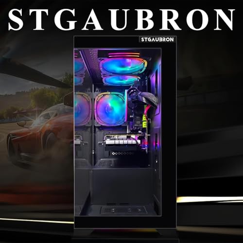 Image of STGAubron Gaming PC Desktop Computer, Intel Core i7 up to 3.9G, 16G RAM, 512G SSD, Radeon RX 580 16G, WiFi 6, BT 5.0, RGB Fan x 3, Windows 11 Home