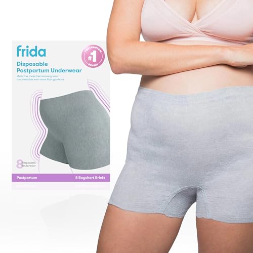 Frida Mom 8pc Postpartum Underwear, Disposable Boyshort Panties, Seamless, Stretch Support, New Mom...