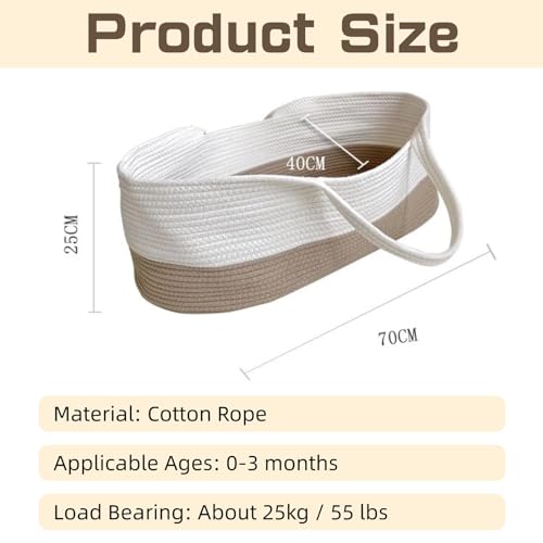 Baby Moses Korb Tragbare Babybett tragbar für Neugeborene Baumwollseil Säugling Bett Kinderwagen Stubenwagen Bettwäsche Baby Schlafsack für im Freien Reise Auto – Bild 5