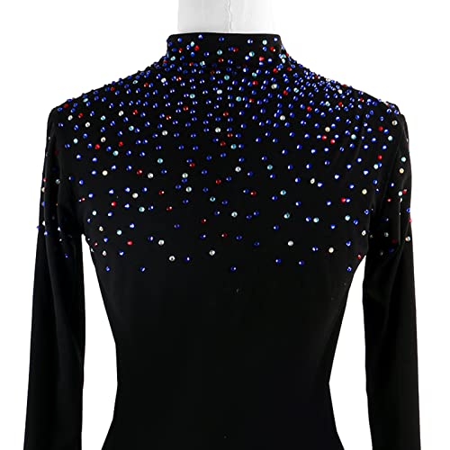 Women's Girls 'black Ice Figure Skating Jacket Rok Top Sportswear Stretch Stoffen Trainingskleding Met Gekleurde… - Image 5