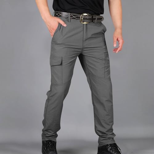 Cargo Pants for Men,Mens Casual Lightweight Outdoor Hiking Tactical Pant Fashion Solid Color Straight Leg Trousers2