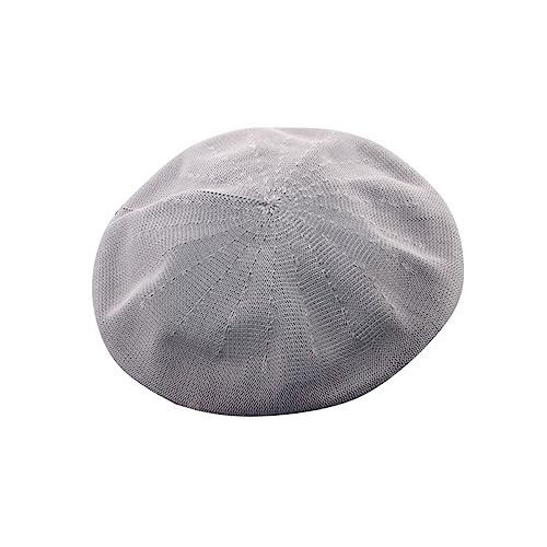 Didiseaon Grey Beret Hat for Summer Sun Protection Cap Women's Fashion Lightweight Beret