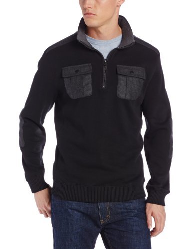 Calvin Klein Men's 1/4 Zip Mix Media Sweatshirt