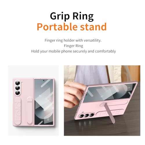 Protection Écran Intégrée Coque Z Fold 6 Fine Robuste Rose Antichoc Dragonne