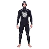 Traje de neopreno cómodo: fabricado con neopreno elástico de alta calidad y tela de nailon súper elástica, flexible para hacer deportes acuáticos; los trajes de neopreno de 5 mm son adecuados para 23 ~ 15 °C. temperatura, te mantiene caliente en agua fría, protege tu cuerpo de objetos punzantes, medusas y criaturas venenosas, adecuado para varios deportes acuáticos, como buceo, esnórquel, surf, natación, rafting, remo, canotaje, kayak, piragüismo, etc.
