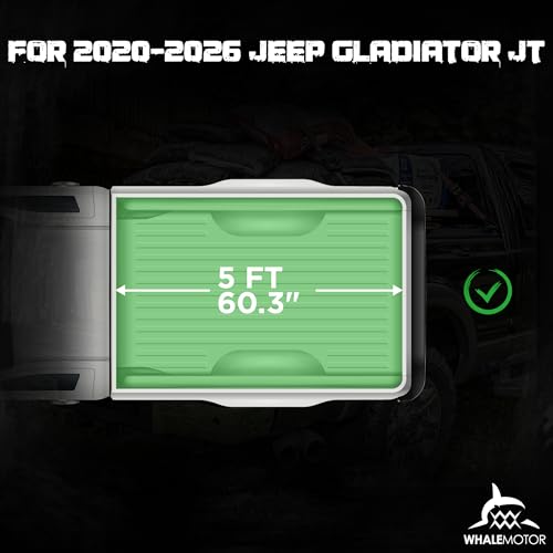 Image of Truck Bed Tonneau Cover Compatible with Jeep Gladiator JT 2020-2026 5 ft Box with Trail Rail System, Soft Folding Style