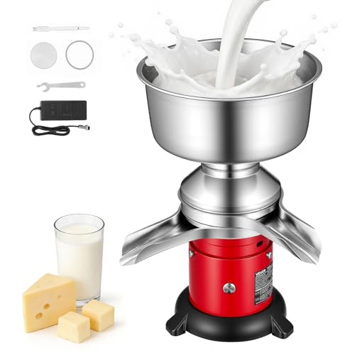 VEVOR Écrémeuse Électrique 60 L/h, Centrifugeuse à Lait 40 W 10 500 tr/min, pour Crème Écrémée et Séparée Lait de Chèvre et de Vache Ferme,...
