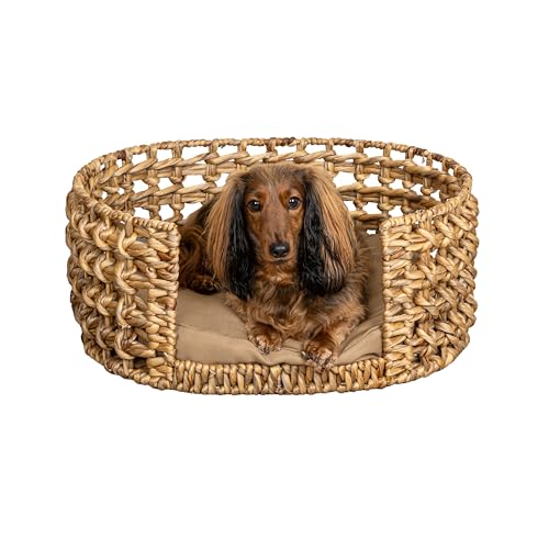 Gigi Modern Bohemian Handwoven Hyacinth Pet Bed