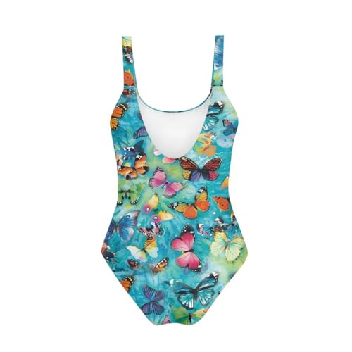 RMM Girl's One Piece Athletic Swimsuit Crewneck Quick Dry Swimwears Slimming Sports Bathing Suits for Age 7-18 Years2