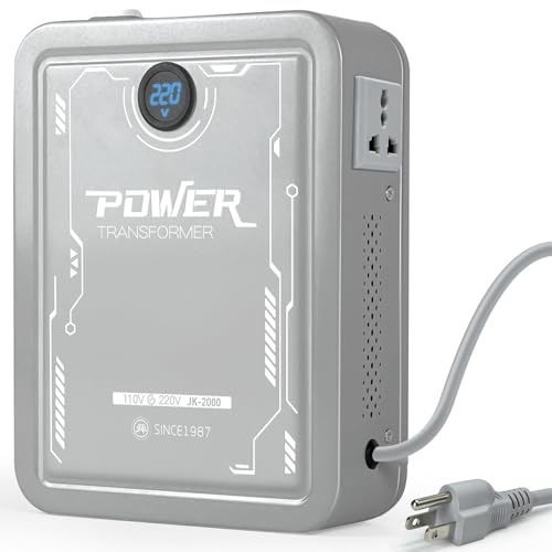 Image of SUNSHUN 2000W 110v to 220v Converter Step Up Voltage Transformer 110v /120V to 220V /240V with 2 Output Sockets for Europe Asia Appliances Used in US 2000 Watts Grey