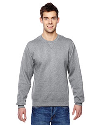 Fruit of the Loom mens 7.2 oz. Sofspun Crewneck Sweatshirt(SF72R)-ATHLETIC HEATHER-XL