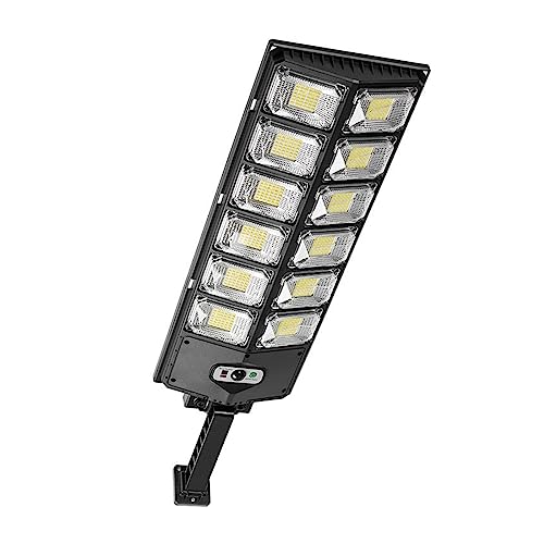 QZCX Luces de calle solares de 10000LM con sensor de movimiento de control remoto Lámpara LED solar for exteriores IP65 a prueba de agua for garaje de jardín(300LED)