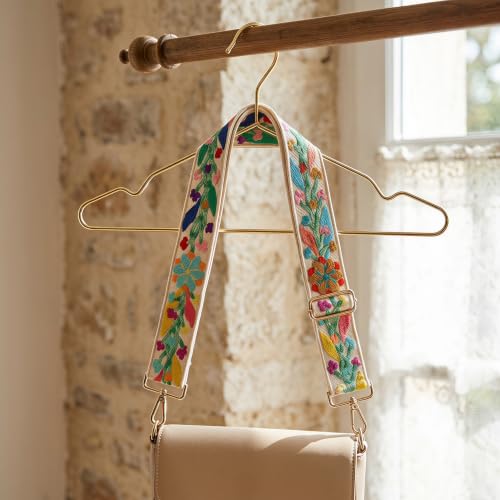 Image of Crochet Flower Purse Strap,Knit Wide Replacement Crossbody for Shoulder Strap Bag Adjustable 2inch Guitar Strap