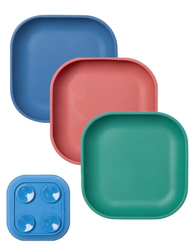Babelio Suction Plates 3-Pack (Undivided, Food-Grade Silicone)