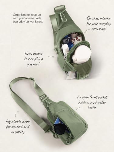 Image of ODODOS Sling Bag with Adjustable Straps Crossbody Chest Bag Lightweight Backpack for Casual Traveling Hiking