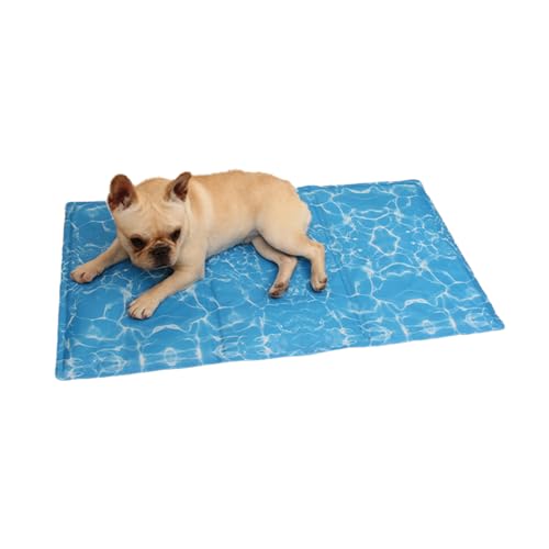 petstay ペットひんやりマット 犬猫用 夏用クールマット 冷感ジェルマット 水紋 ブルー (水紋ブルー, XL (50×90cm) 中型犬に対応)
