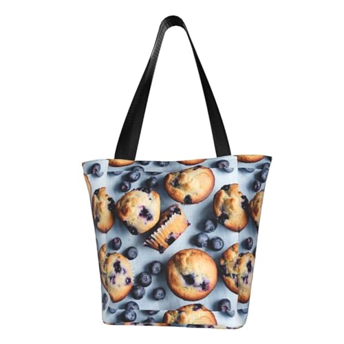 Blueberry muffin 02 Print Comfortable Shoulder Bag Summer HandbagTravel Beach Work Daily Use Versatile Carry