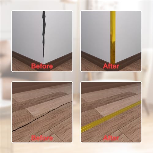 Image of Wall Corner Protector, Inside & Outside Corner Trim, Peel and Stick Wall Molding Trim for Tile and Wall Edges, Furniture and Wall Repair, Gold