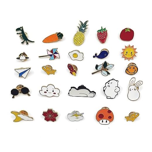 SKHAOVS 25 Piezas Color Broche de Dibujos Animados, Solapa, Lindo Esmalte Pin Alfiler, Metal Insignias para Ropa, Sombreros, Mochilas (Multi)