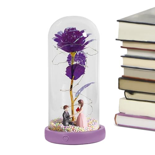 Lámpara de flores artificiales LED: el regalo romántico ideal en cúpula de cristal para mujer
