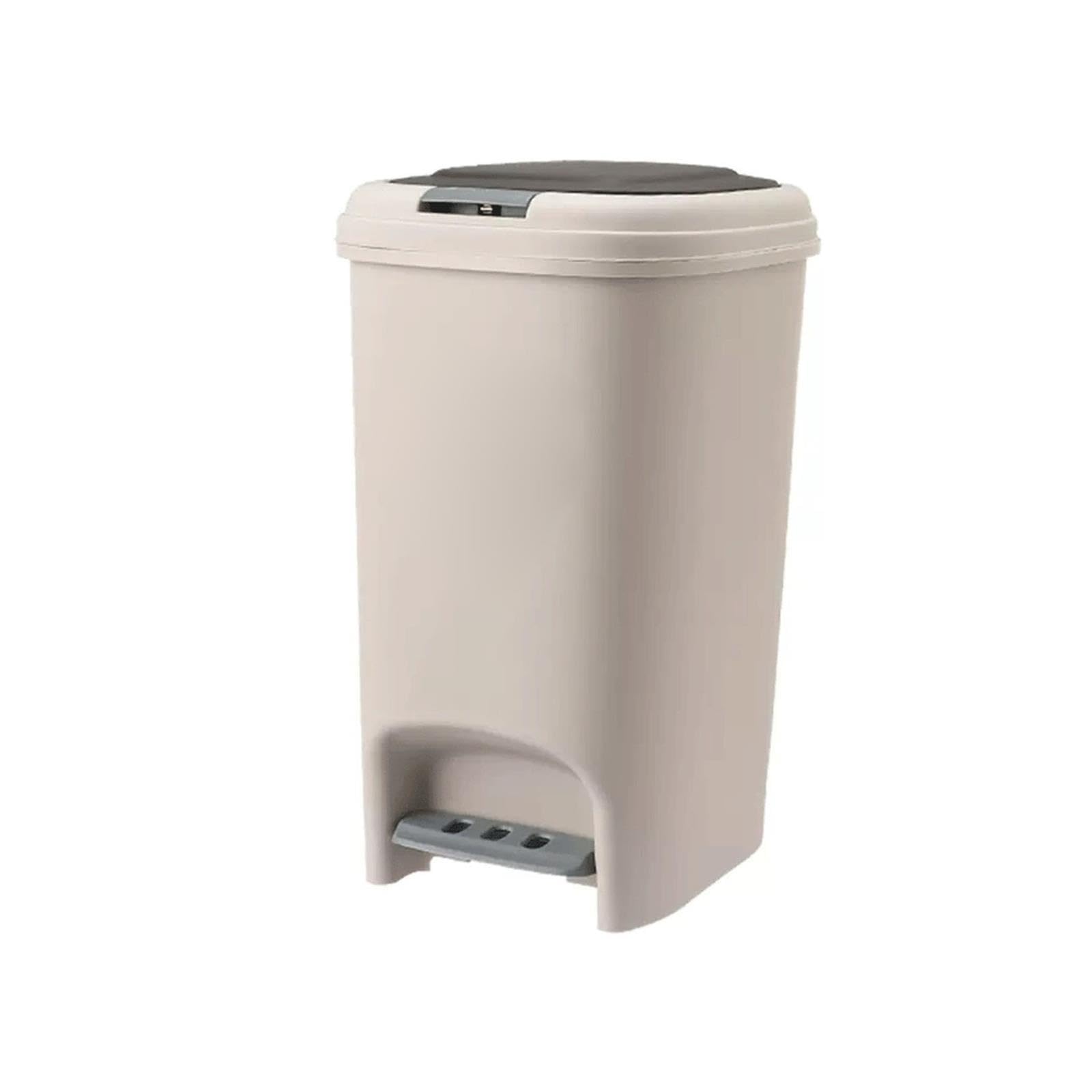 Badmülleimer 8L/10L/15L/20L Küchen-Fußabfalleimer mit Abdeckung, großer Kunststoff-Papierkorb mit großem Fassungsvermögen for Schlafzimmer, Büro Mülleimer(Weiß,20l)