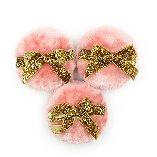 FOMIYES 2pcs Long Plush Fiber Powder Glitter Bowknot Band Safe for Baby Adult Skin Care