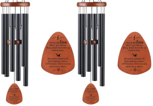 Image of Memorial Wind Chimes for Outside, Sympathy Gift for Loss of Loved One Mom Dad, Ideal for Funeral, Remembrance & Bereavement, Outdoor Use (Pack of 2)