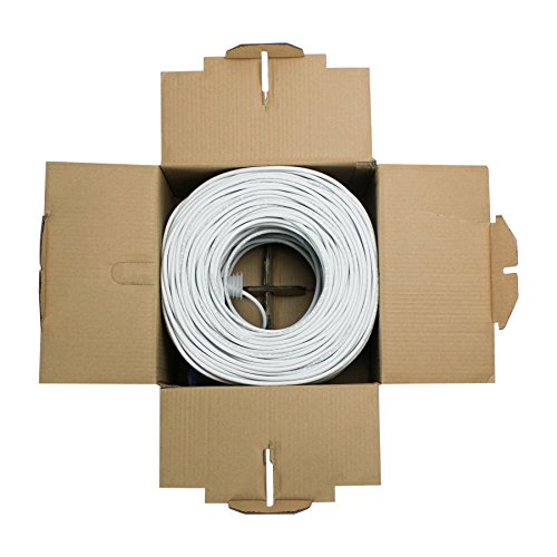 Image of NavePoint CAT6 Ethernet Cable - CCA Bulk CAT6 Cable 500ft Ethernet Cable, 550MHz, 23AWG 4 Pair, Unshielded Twisted Pair (UTP), Solid White
