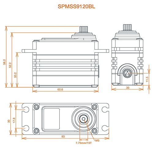 Spektrum SPMSS9120BL S9120Bl 1/5 Torque Metal Servo thumb #1