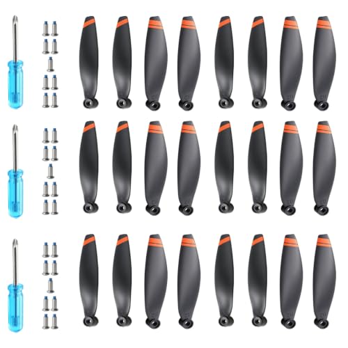 24 Pcs Hélices de Repuesto para dji Mini 4K, Mini 2 SE/ 2/ SE, Juego de Hélices de Repuesto 4726FM Silencioso, Accesorios para Drones con con 24 Tornillos & 3 Destornillador