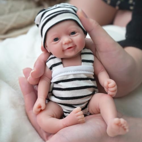 Muñeca bebé de silicona realista de 7 pulgadas miniatura 5