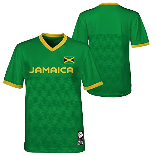 Official 2023 Women's Football World Cup Youth Team Shirt, Jamaica, Green, 8 Years - Image 2