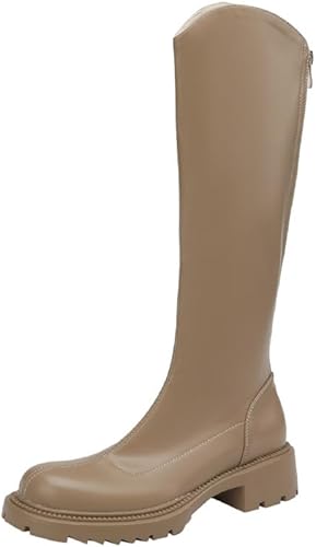 Amazon.com: JIEEME Women's Knee High Boots Round Toe Zip