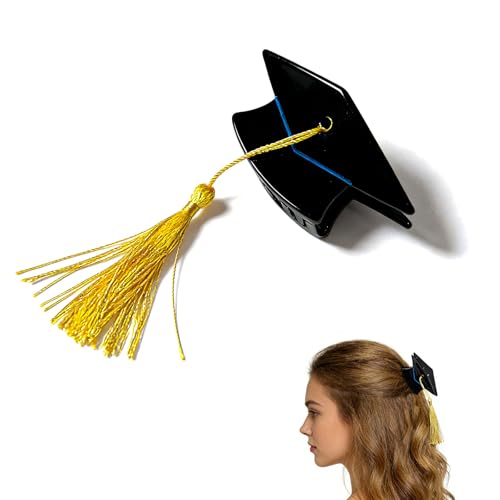 Pinza Mini Graduación Negro con Borla Dorada
