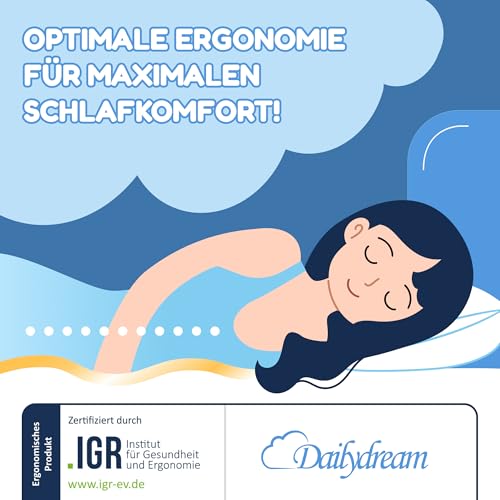 Dailydream Matratzen Topper 140x200cm | Memory Foam | 5cm hoch | Edition Pure, Model M | Zertifiziert & ergonomisch für unbequeme Matratze, Boxspringbett & Gästebett | Mattress Topper 140x200