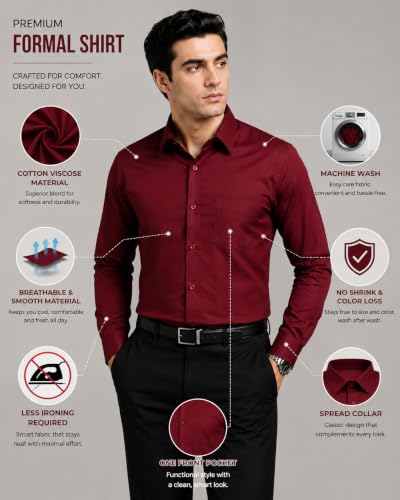 Image of Appel Touch Men's Cotton Blend Formal Shirt Full Sleeves