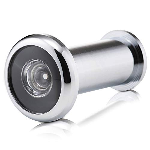 XFORT® Polished Chrome Door Viewer, Wide Angle Door Spy Hole, Security Spy Hole for Front Door, Peep Holes for Doors, Door Peephole, Peep Hole, Door Spyhole, Door Viewers for Safety.