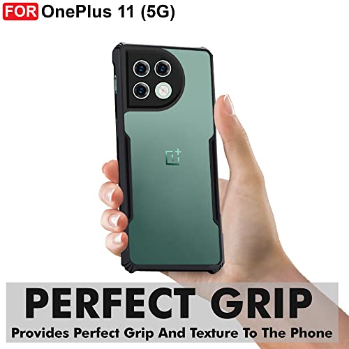 Image of CEDO Backcover for OnePlus 11 (5G) | Camera Protection Shockproof Bumper-Edge | Acrylic Crystal Clear 360 Degree Protection TPU+PC | Transparent Eagle Back Case Cover (Black)
